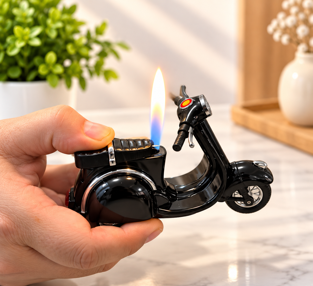 Encendedor de gas butano tipo Moto con soporte