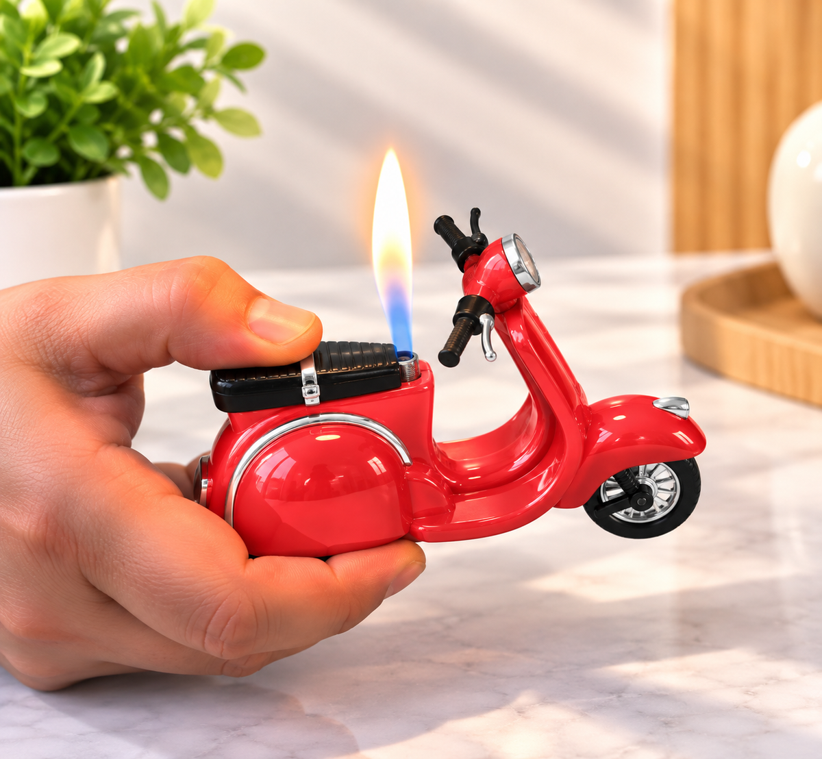 Encendedor de gas butano tipo Moto con soporte