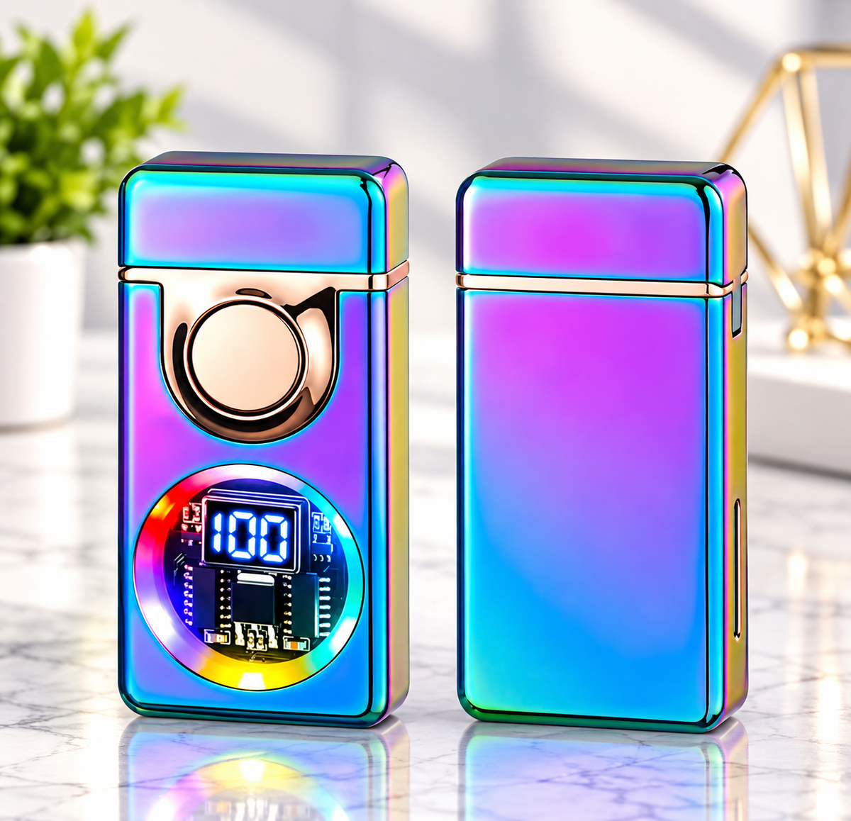 Encendedor electrico son sensor de voz, doble flama