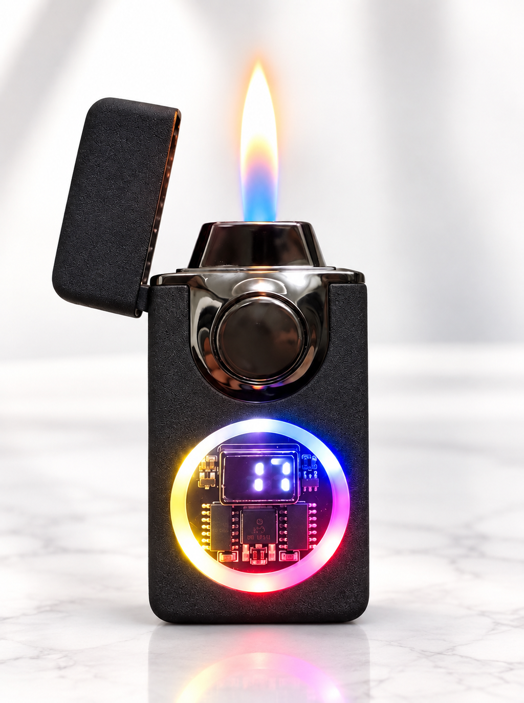 Encendedor electrico son sensor de voz, doble flama
