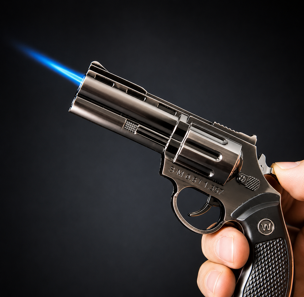 Encendedor de gas butano tipo revolver soplete