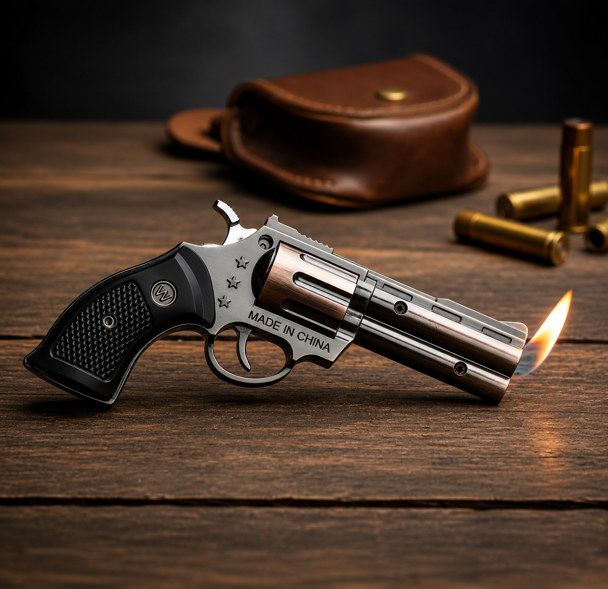 Encendedor de gas butano tipo revolver soplete