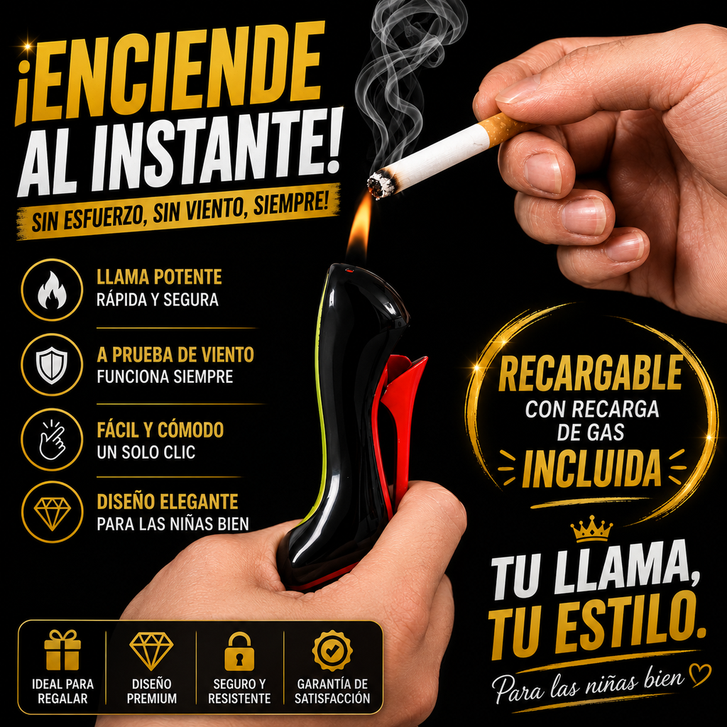 Encendedor de gas butano tipo Zapatilla de Tacón