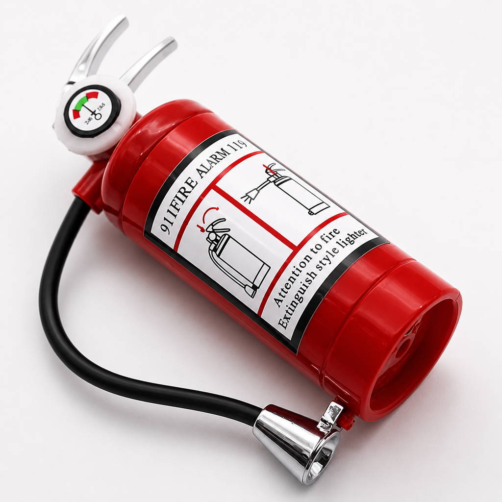 Encendedor de gas butano tipo Extintor con linterna