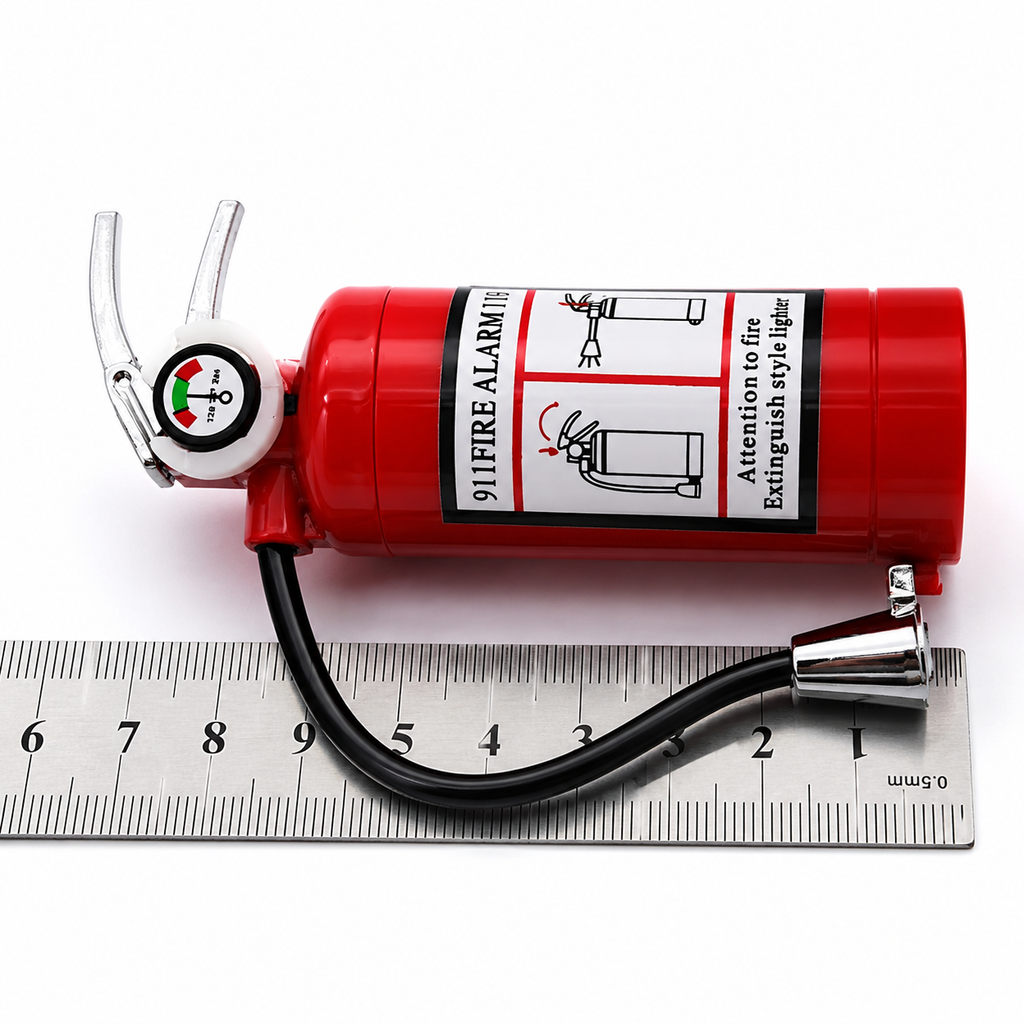 Encendedor de gas butano tipo Extintor con linterna