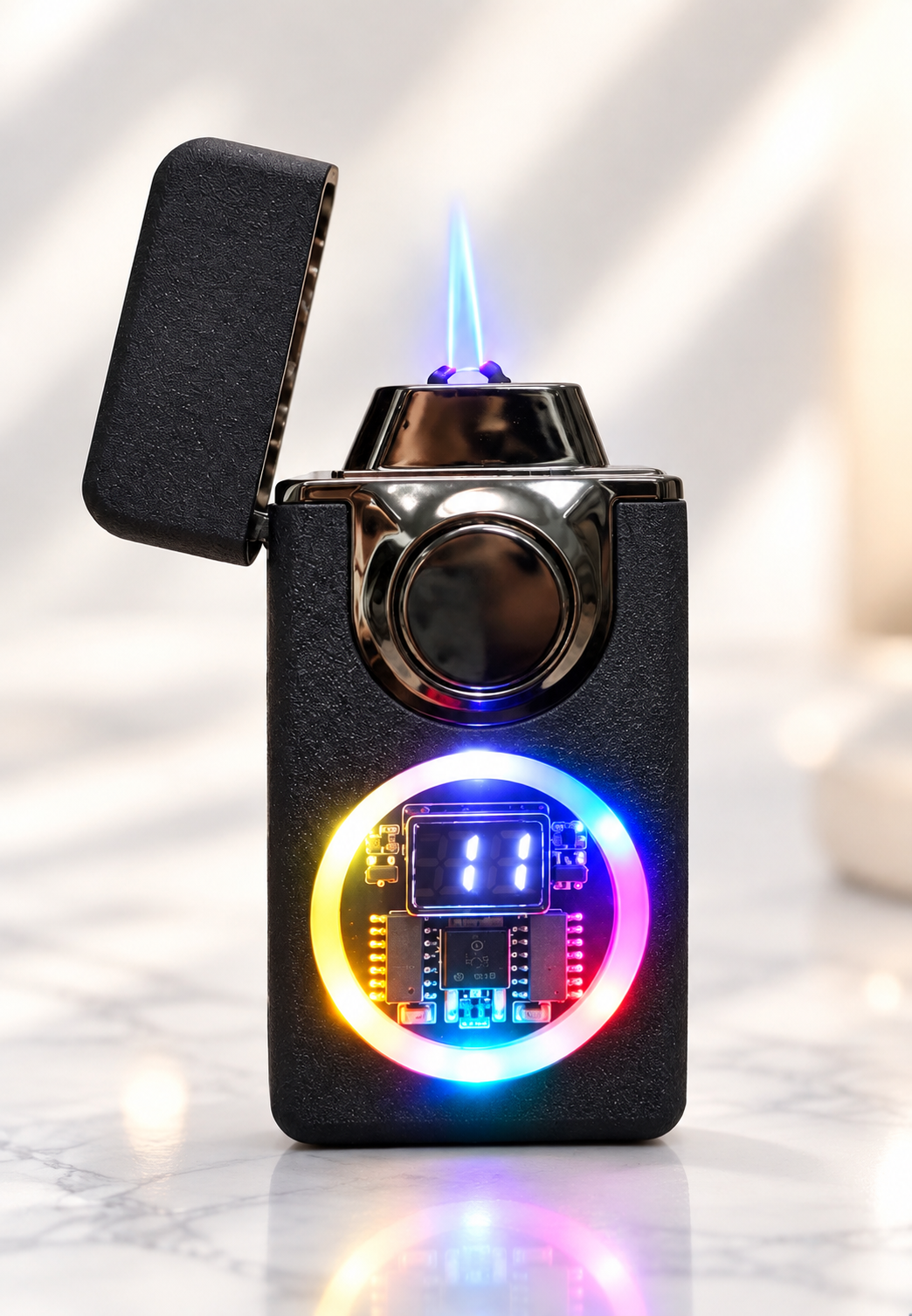 Encendedor electrico son sensor de voz, doble flama
