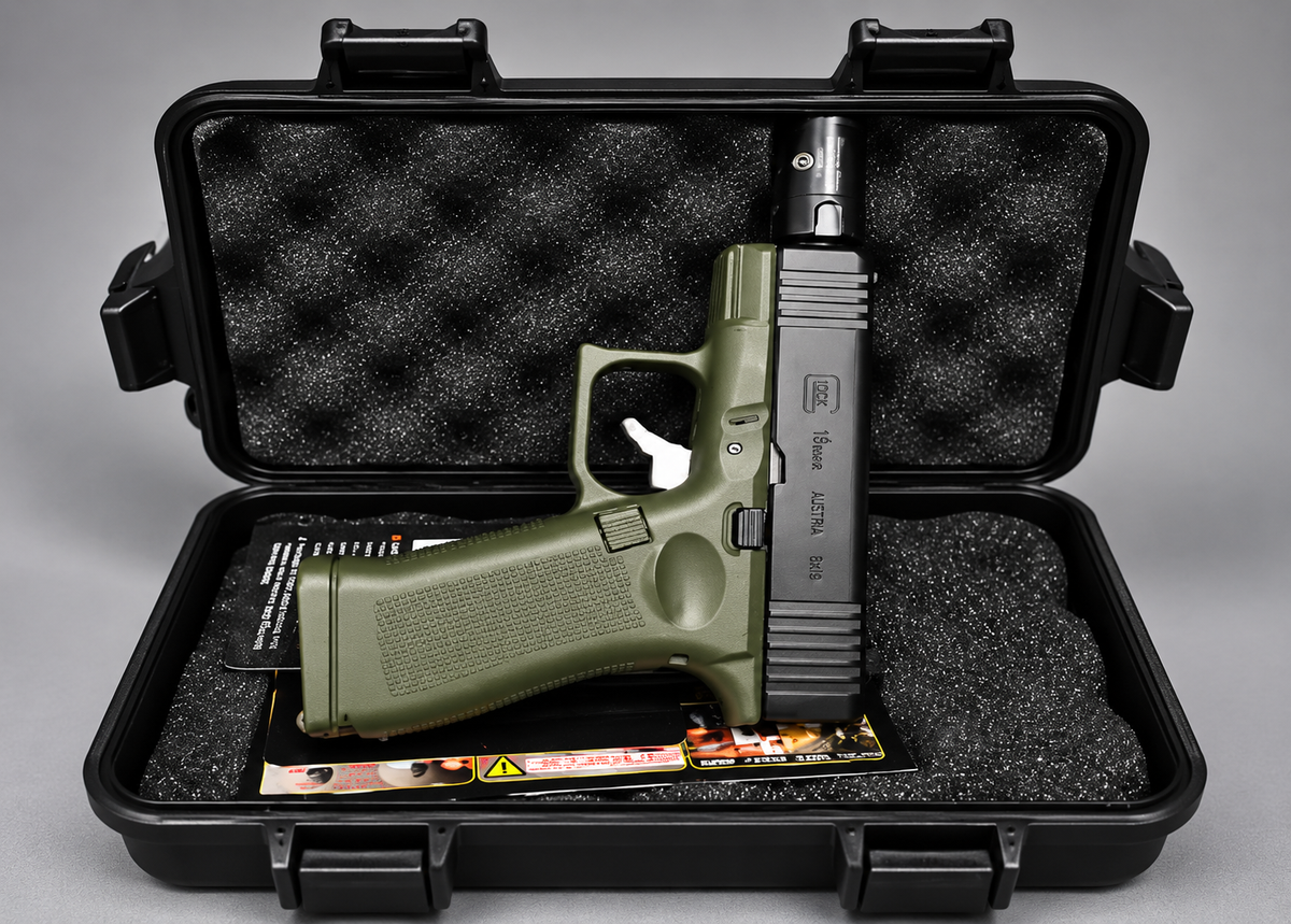 Encendedor de gas butano Glock 17 con estuche